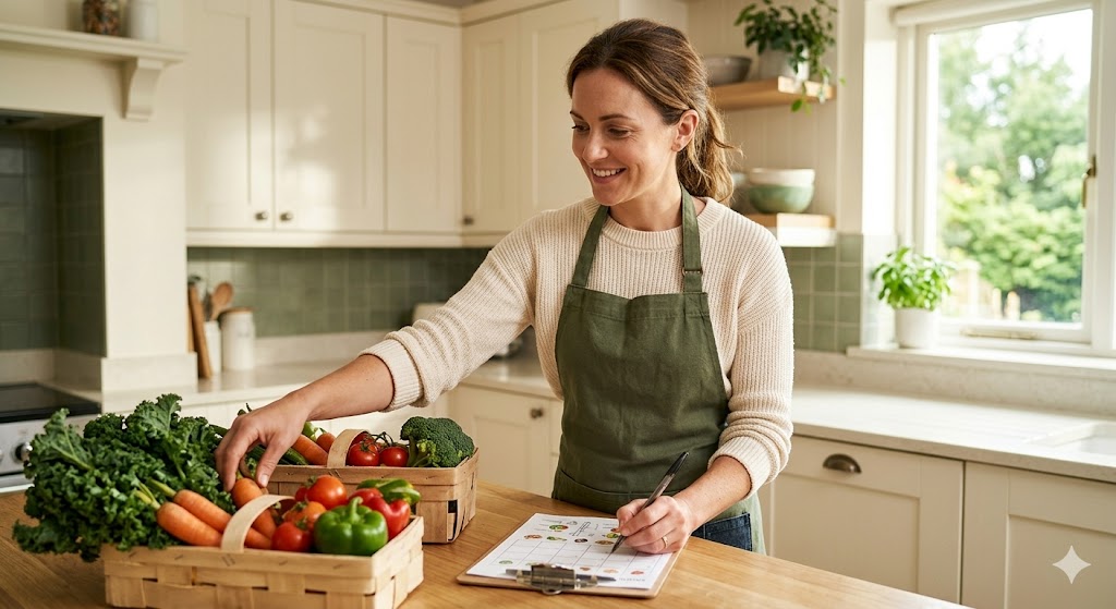 A nutritionist planning a personalized weekly menu